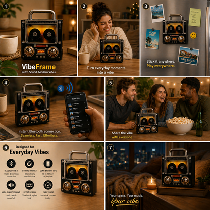 VibeFrame Magnetic Fridge Music Player